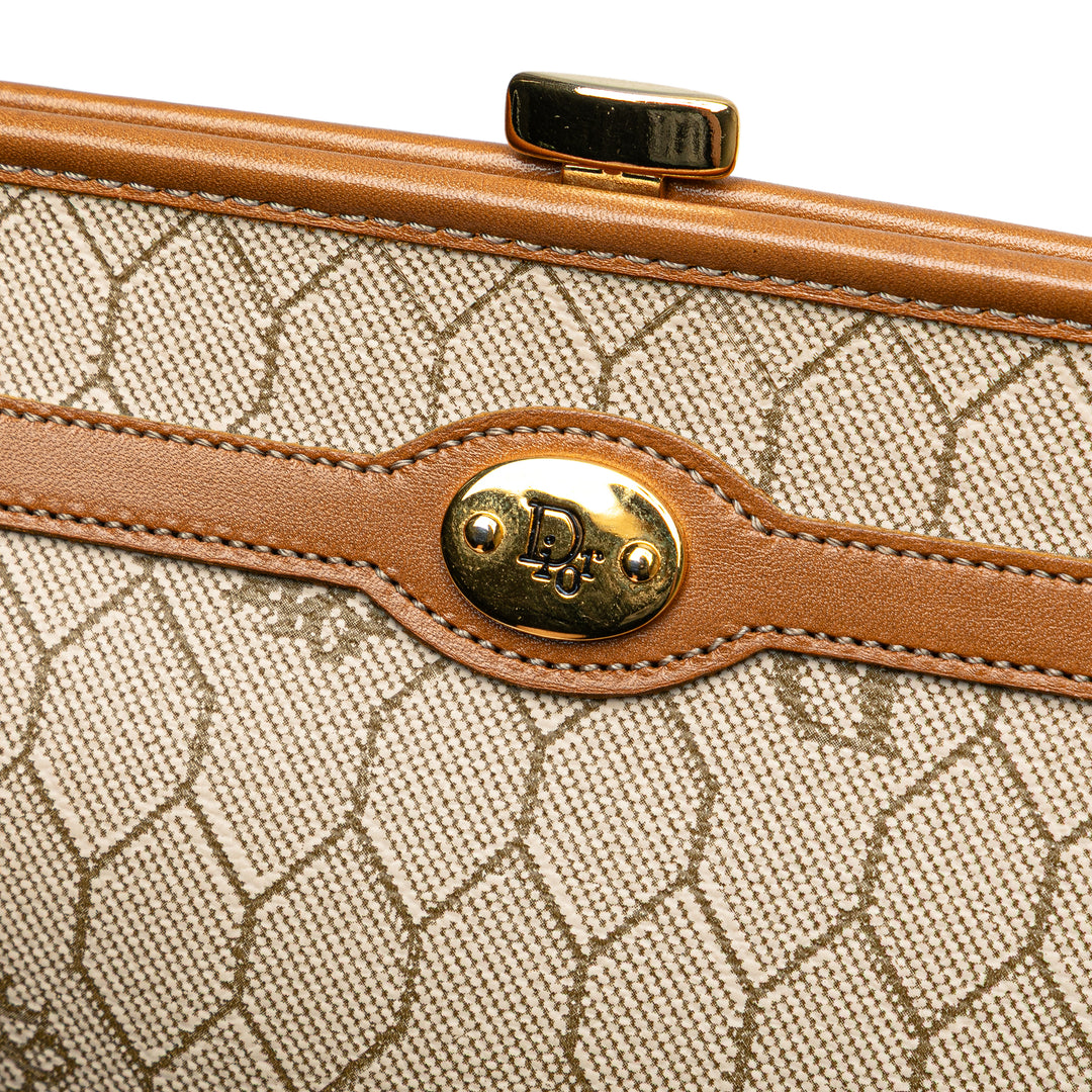 Dior Honeycomb Coated Toile Pochette Marron