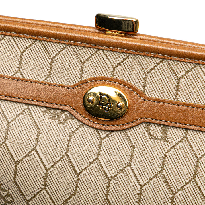 Dior Honeycomb Coated Toile Pochette Marron
