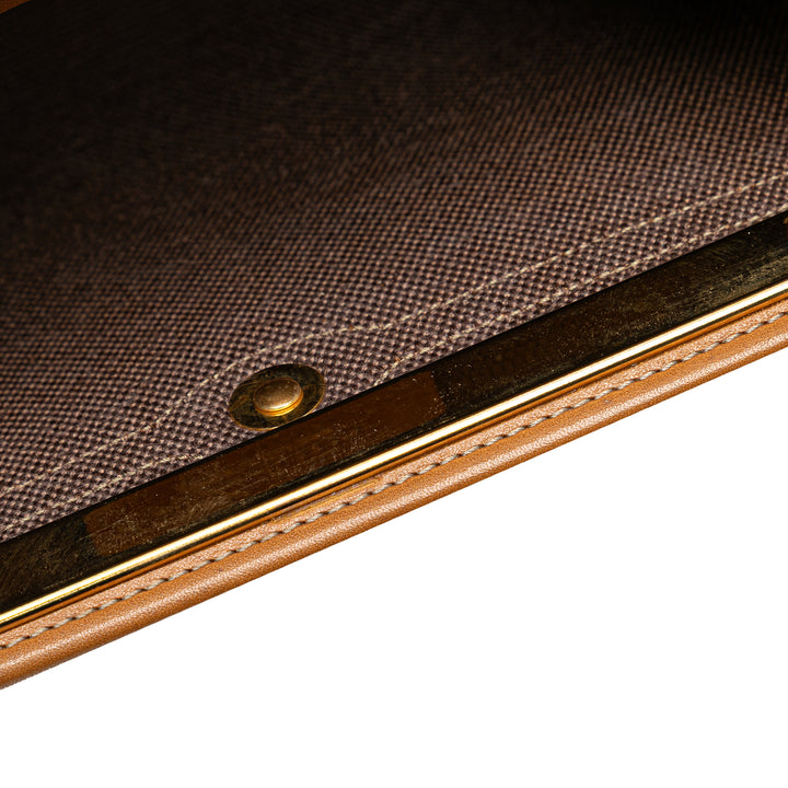 Dior Honeycomb Coated Toile Pochette Marron