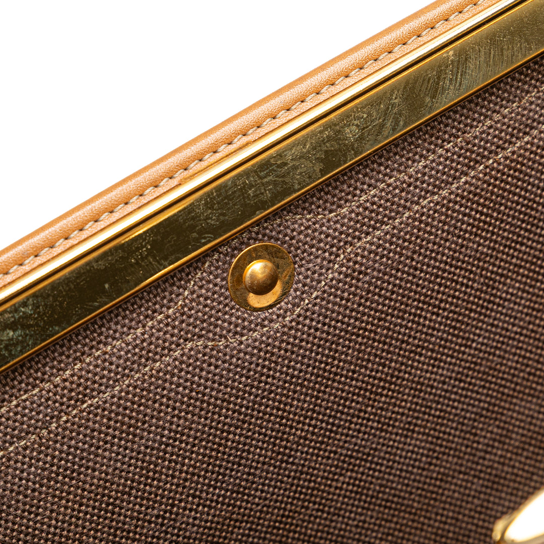 Dior Honeycomb Coated Toile Pochette Marron