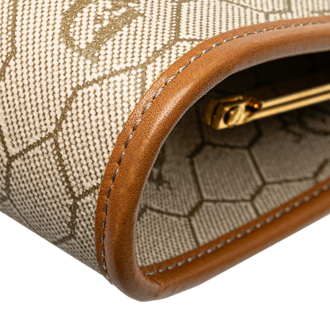 Dior Honeycomb Coated Toile Pochette Marron