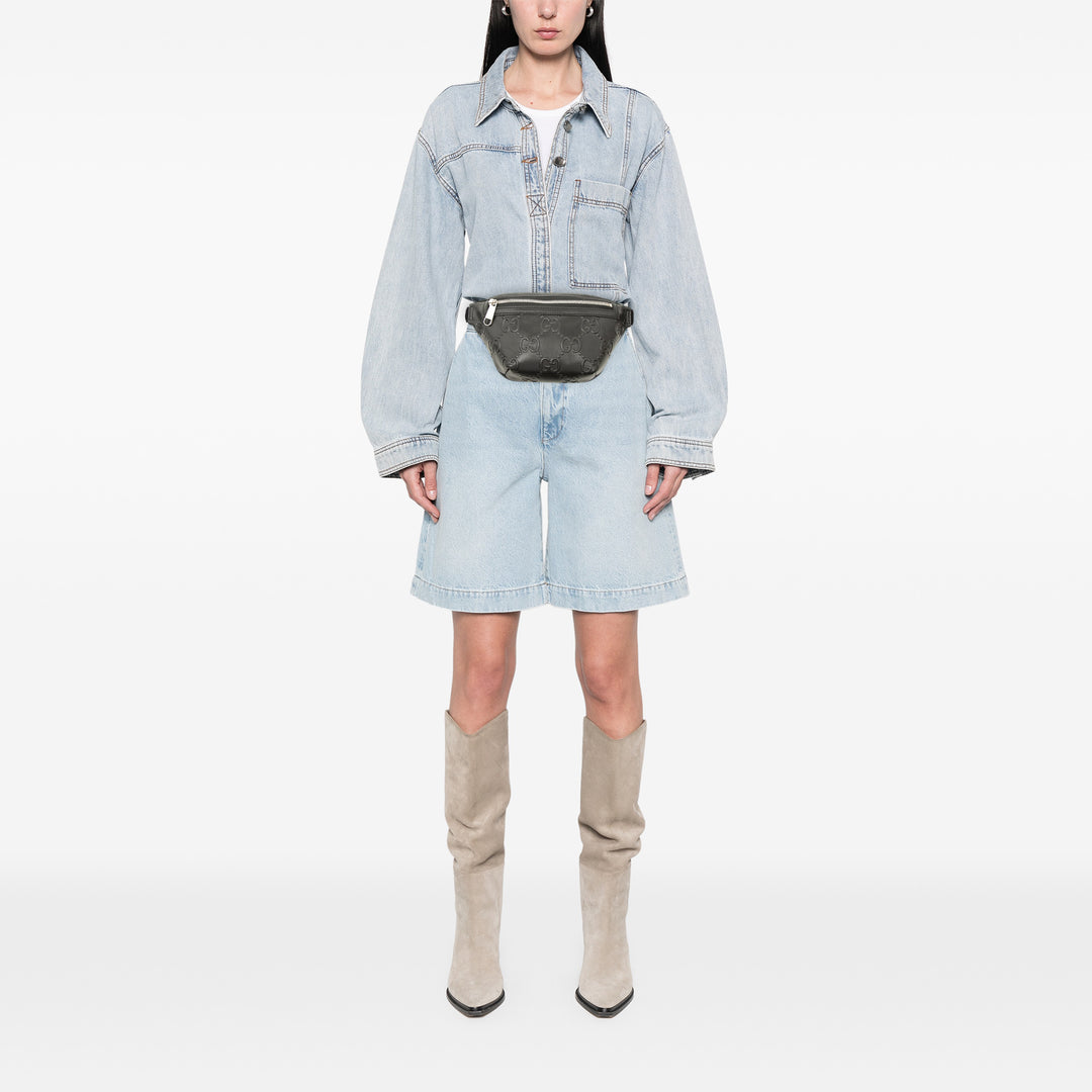 Gucci GG embossé perforé Cuir Sac ceinture