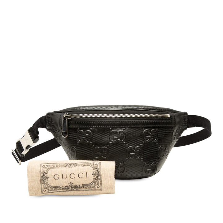 Gucci GG embossé perforé Cuir Sac ceinture