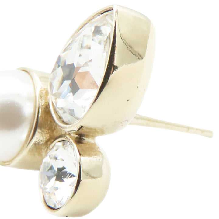 Chanel Boucles d'oreilles CC Perles fantaisie et Strass pendantes plaqué or – vue 8 – GABY PARIS