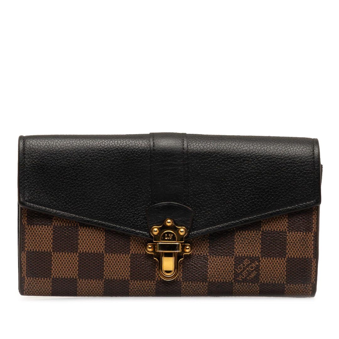 Damier Ebene Portefeuille Clapton Brown - Gaby Paris