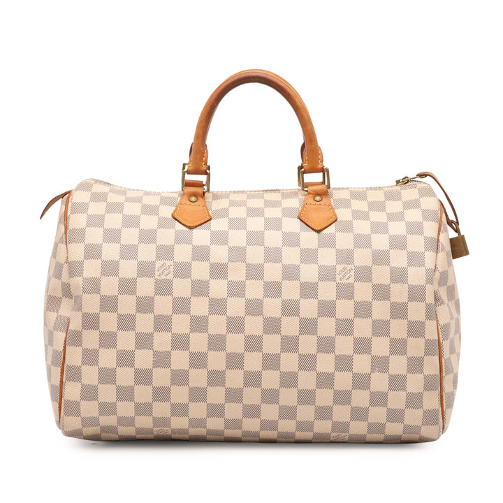 Louis Vuitton Damier Azur Speedy 35 Blanc – GABY PARIS Authentique