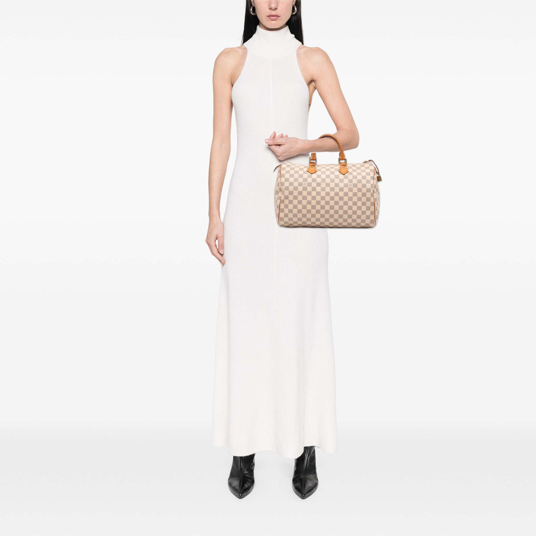Louis Vuitton Damier Azur Speedy 35 Blanc – GABY PARIS Authentique