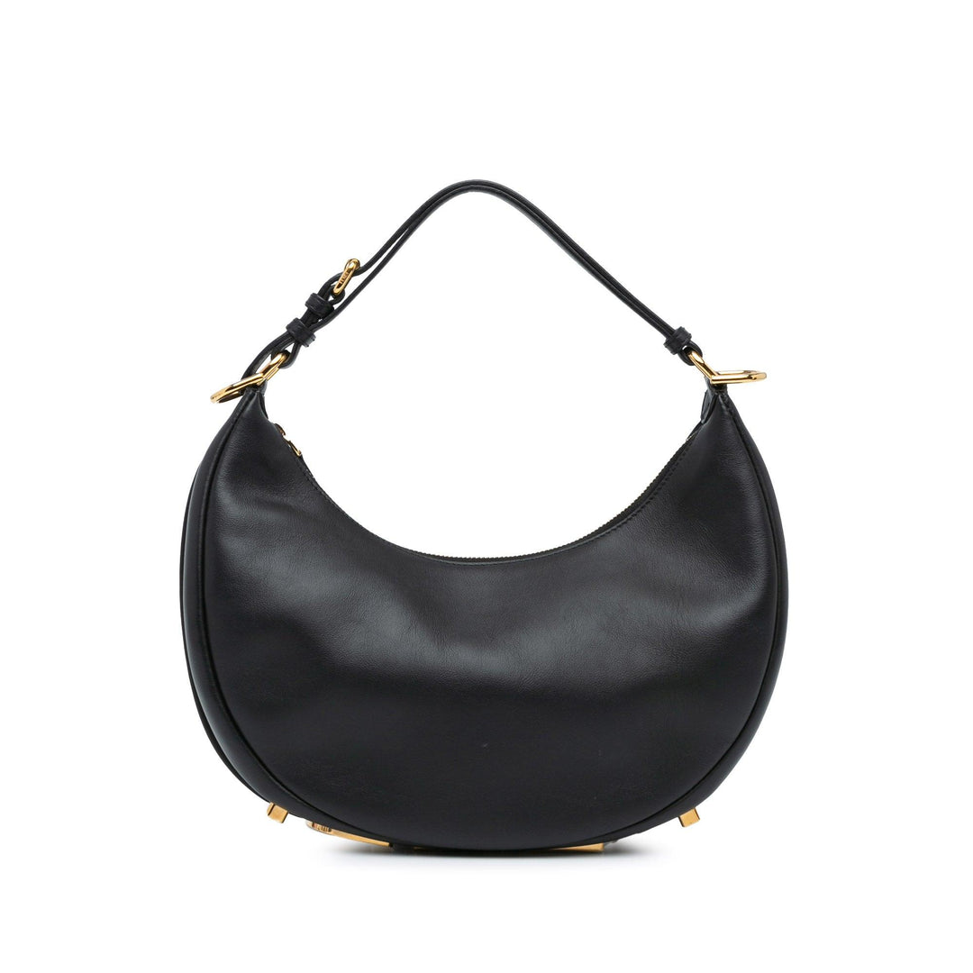 Medium Leather Fendigraphy Hobo Black - Gaby Paris