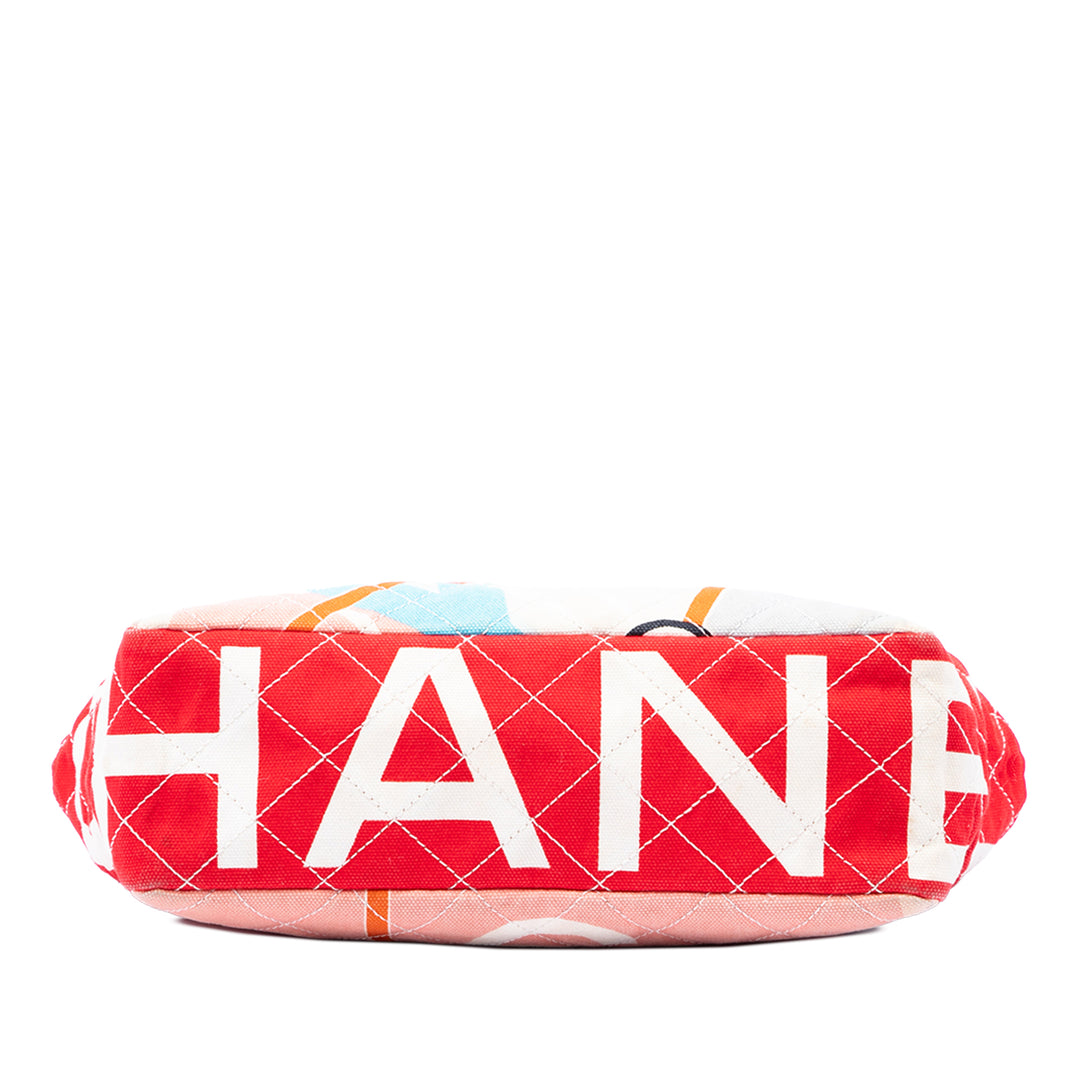 Chanel CC Matelassé Printed Toile et Sequinss Arc De Triomphe Sac bandoulière