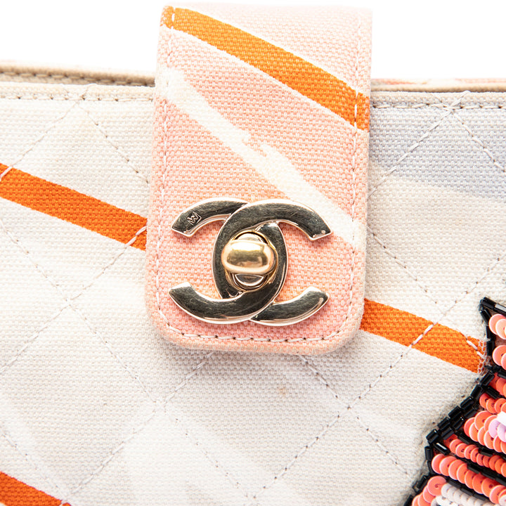 Chanel CC Matelassé Printed Toile et Sequinss Arc De Triomphe Sac bandoulière