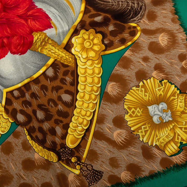 Hermès Casques et Plumets Foulard 90 Vert – vue 4 – GABY PARIS