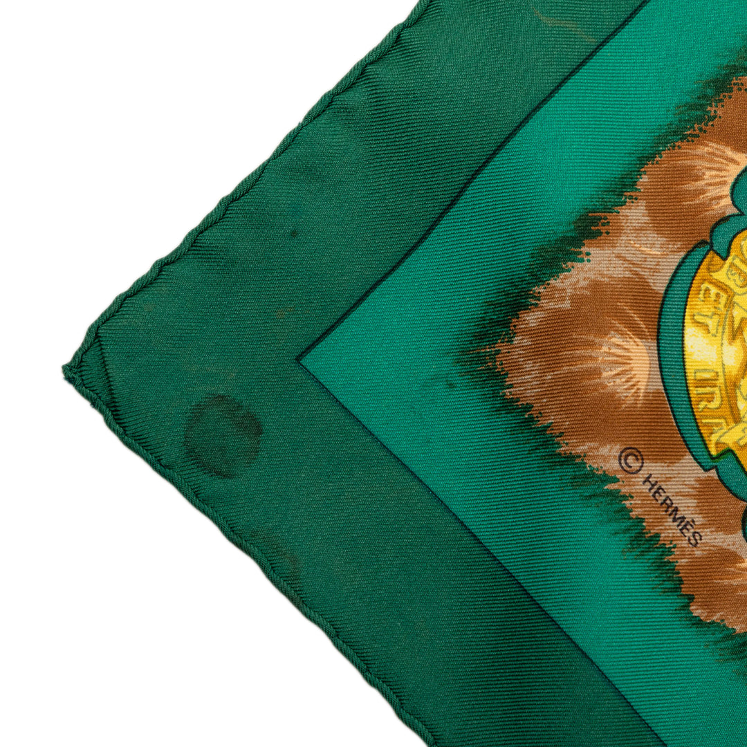 Hermès Casques et Plumets Foulard 90 Vert – vue 8 – GABY PARIS