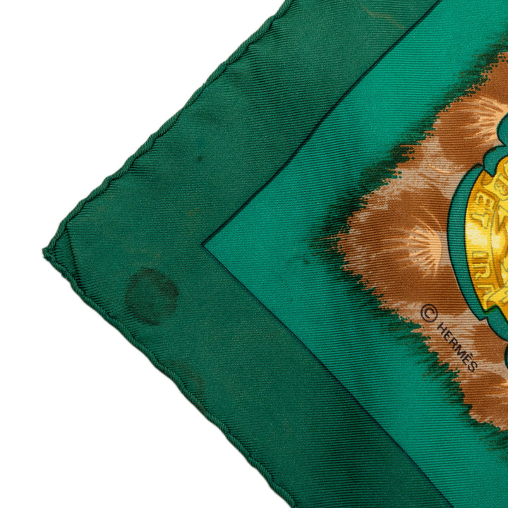 Hermès Casques et Plumets Foulard 90 Vert – vue 8 – GABY PARIS