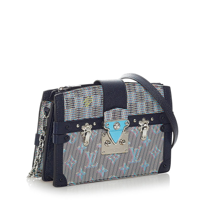 Monogram Damier Pop Trunk Clutch Gray - Gaby Paris