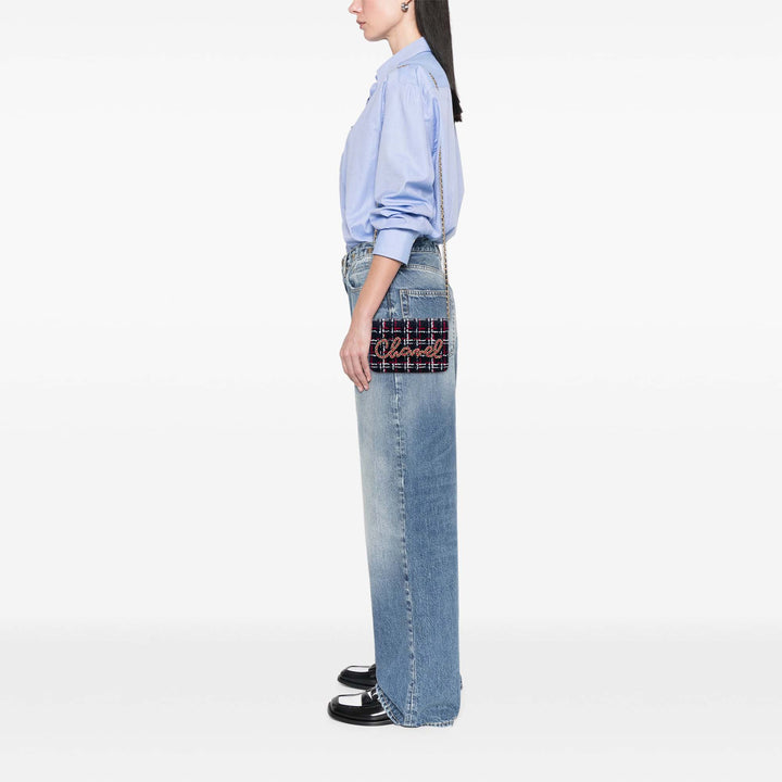 Chanel Tweed Written in Chain Logo Wallet on Chain – GABY PARIS Authentique