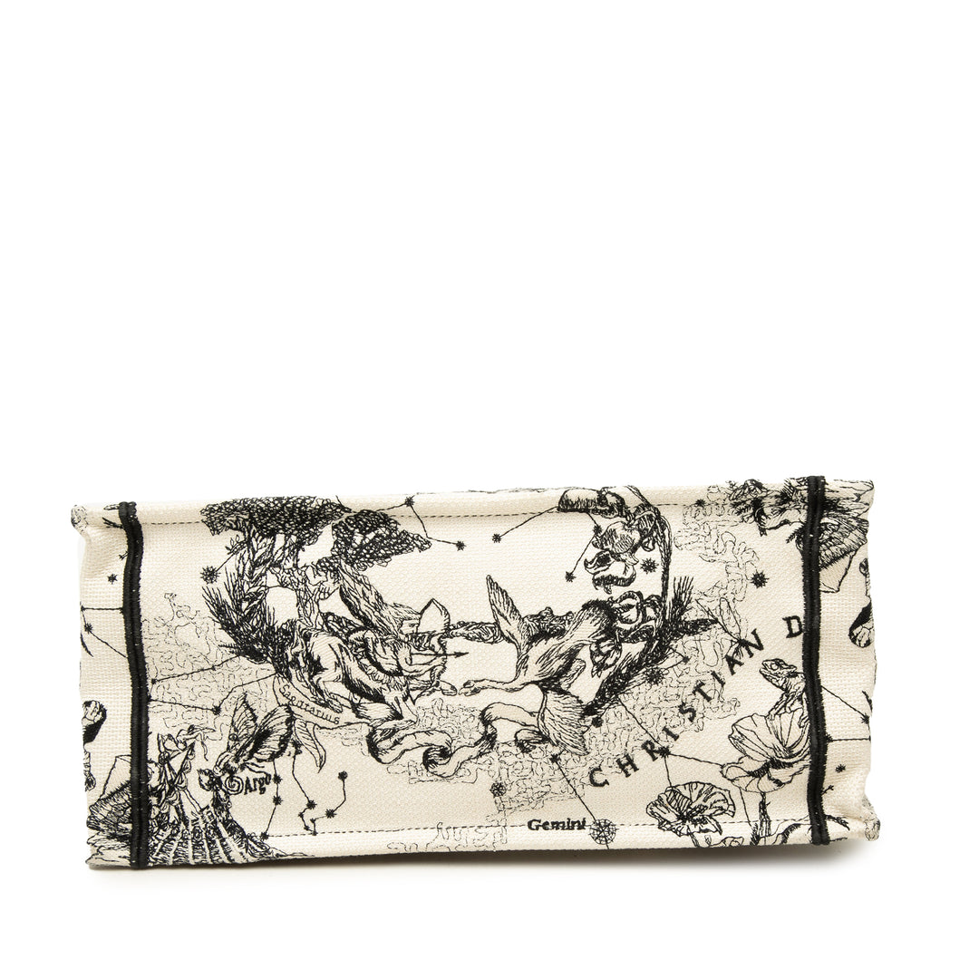Book Tote brodé Zodiac De Jouy Moyen Blanc
