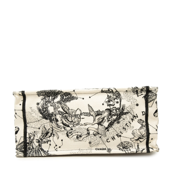 Book Tote brodé Zodiac De Jouy Moyen Blanc