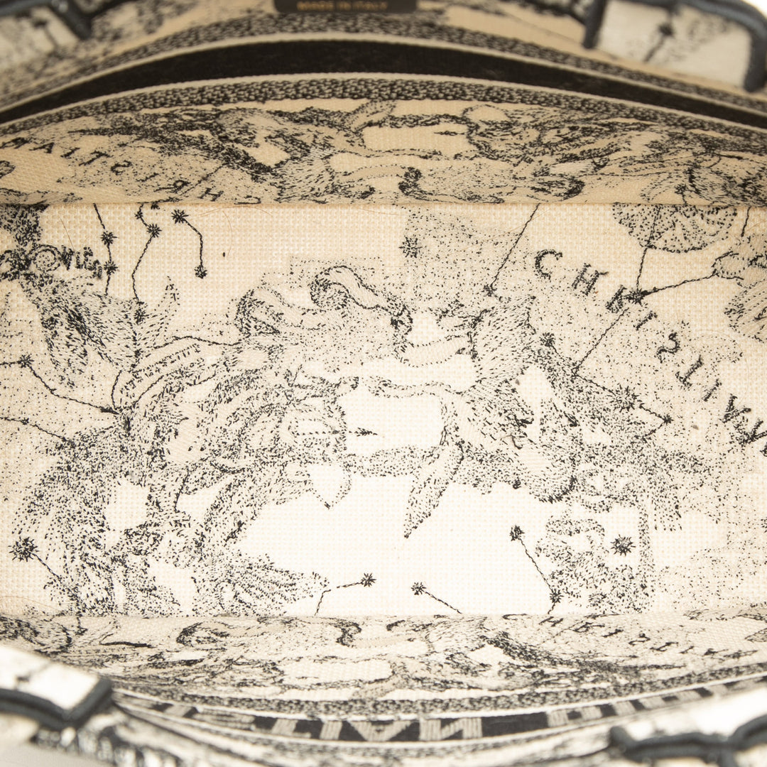 Book Tote brodé Zodiac De Jouy Moyen Blanc