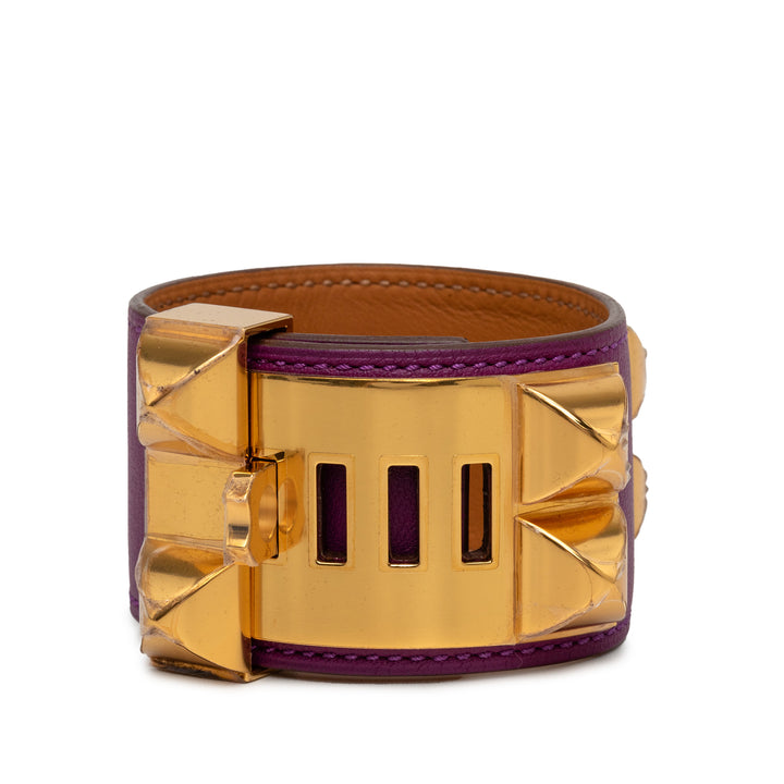 Hermès plaqué et Swift Collier de Chien Bracelet T4