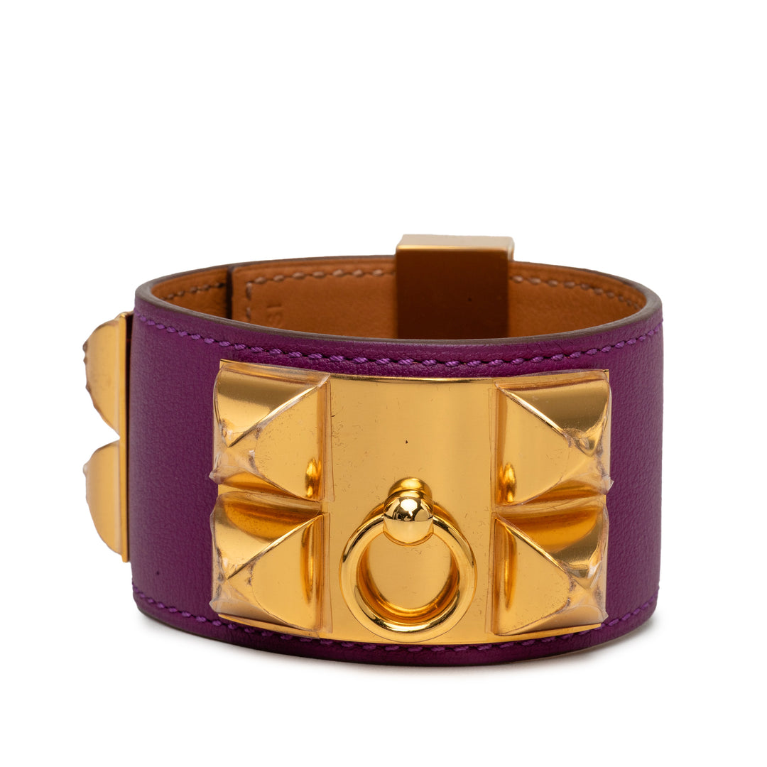 Hermès plaqué et Swift Collier de Chien Bracelet T4
