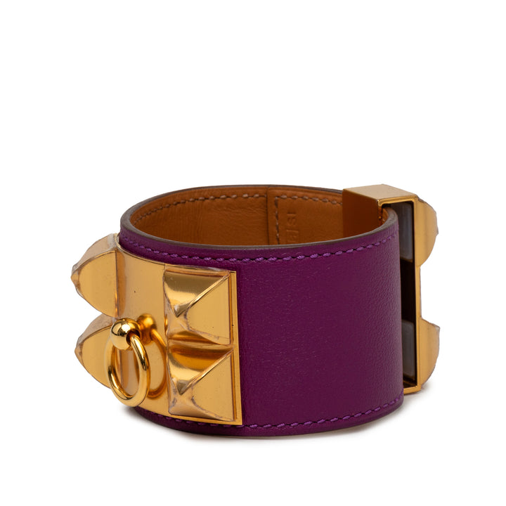 Hermès plaqué et Swift Collier de Chien Bracelet T4