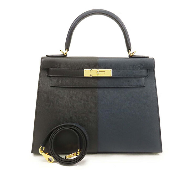 Hermès Tricolor Epsom Kelly II Casaque Sellier 28 Noir