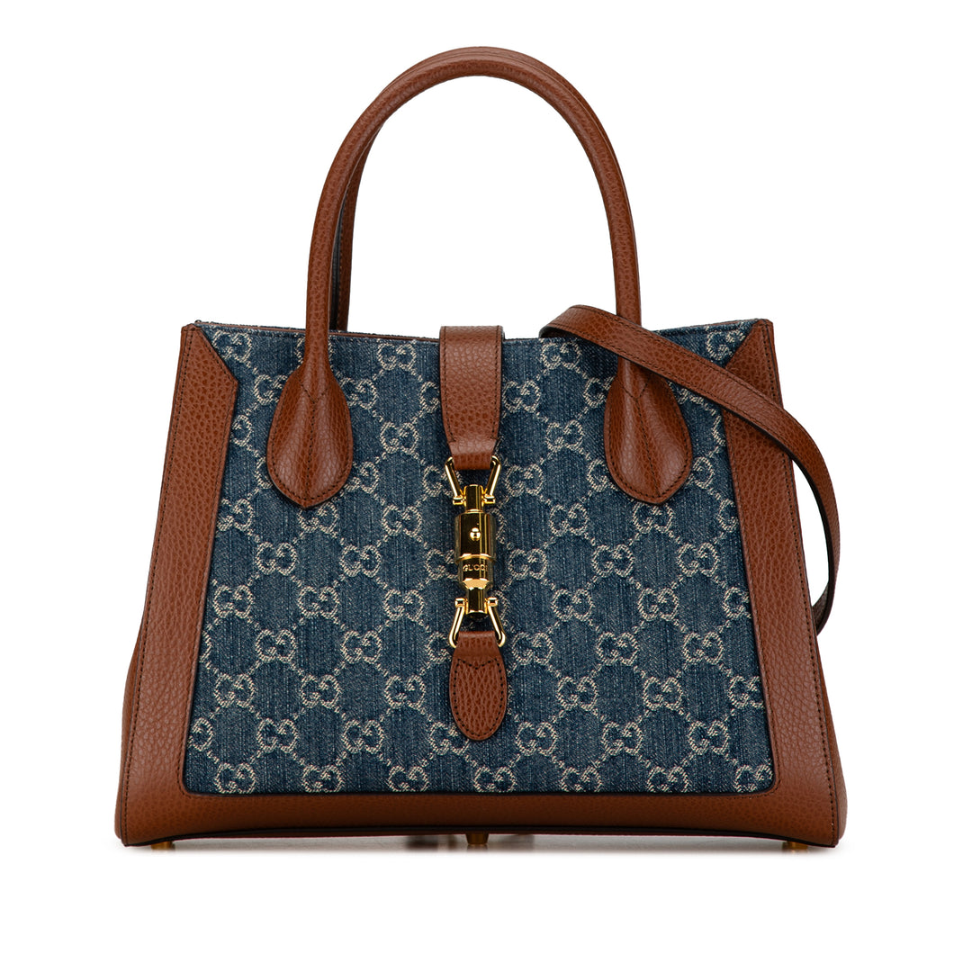 Medium GG Denim Jackie 1961 Tote Blue - Gaby Paris