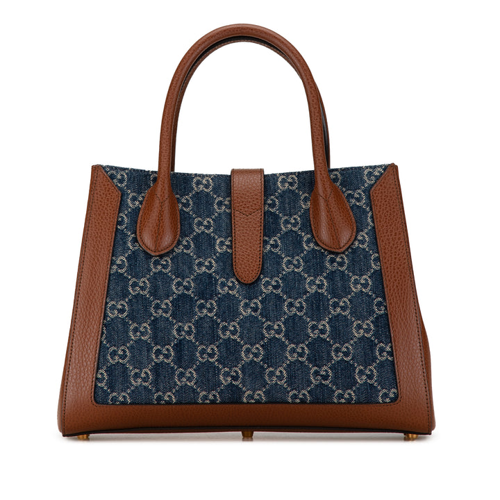 Medium GG Denim Jackie 1961 Tote Blue - Gaby Paris