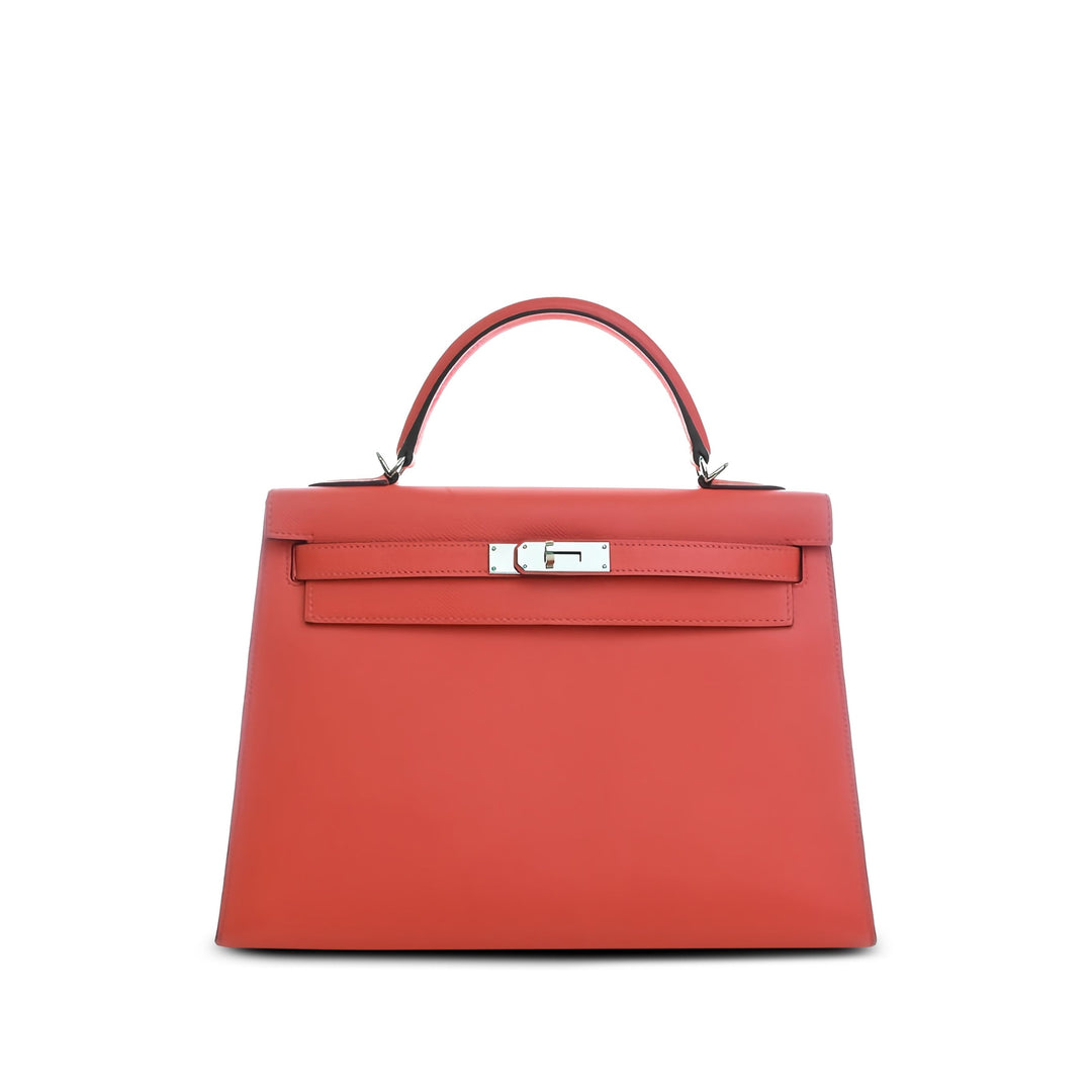 Hermès Sac à main Kelly II Sellier 32 Epsom Rose – vue principale – GABY PARIS