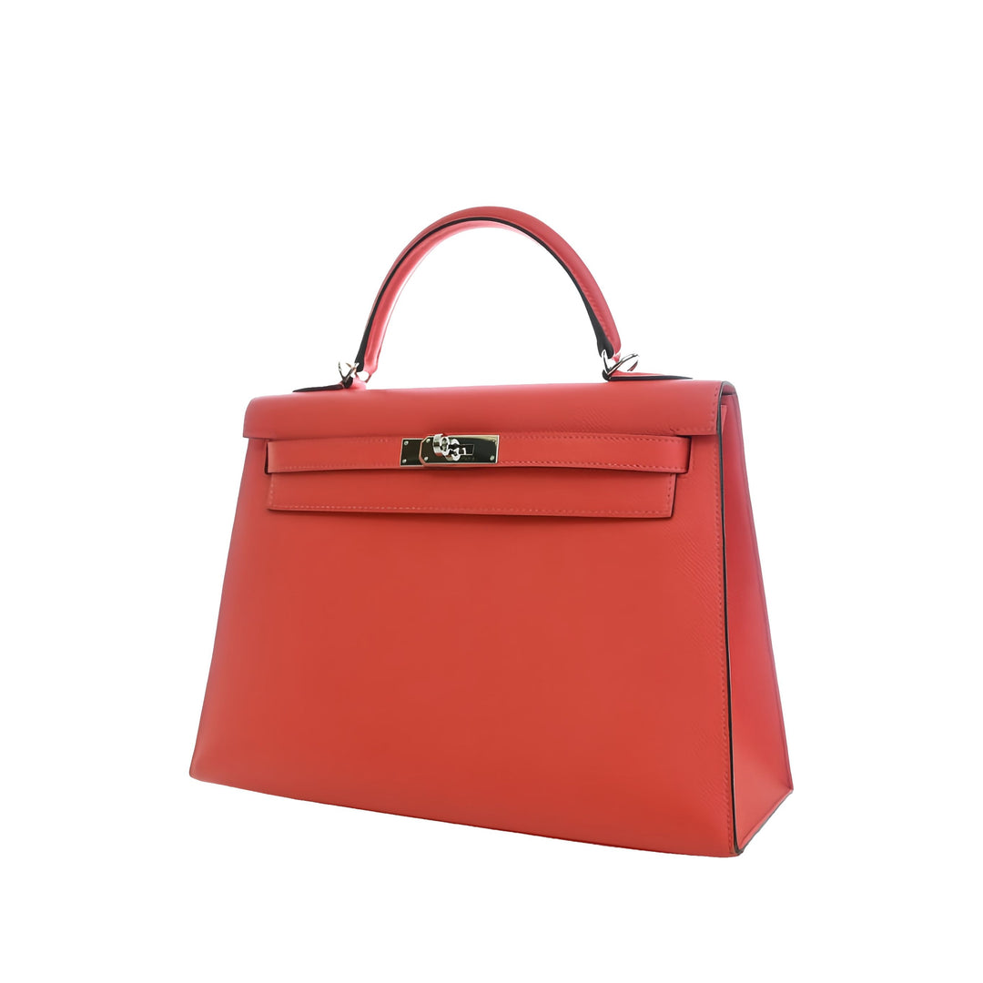 Hermès Sac à main Kelly II Sellier 32 Epsom Rose – vue 13 – GABY PARIS