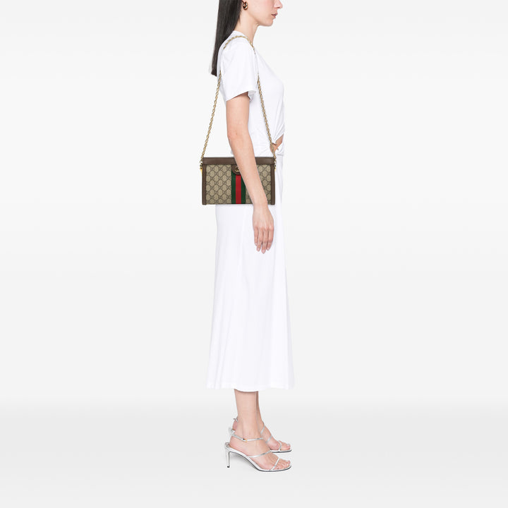 Web Ophidia Chaîne Sac Petit GG Supreme Beige