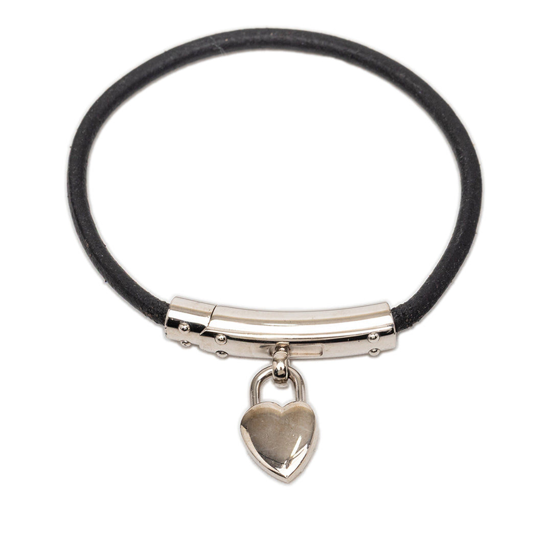 Hermès Cadena Heart Charm Bracelet Cuir