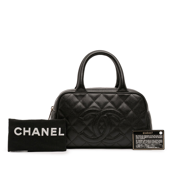 Chanel CC Matelassé Caviar Bowling Sac