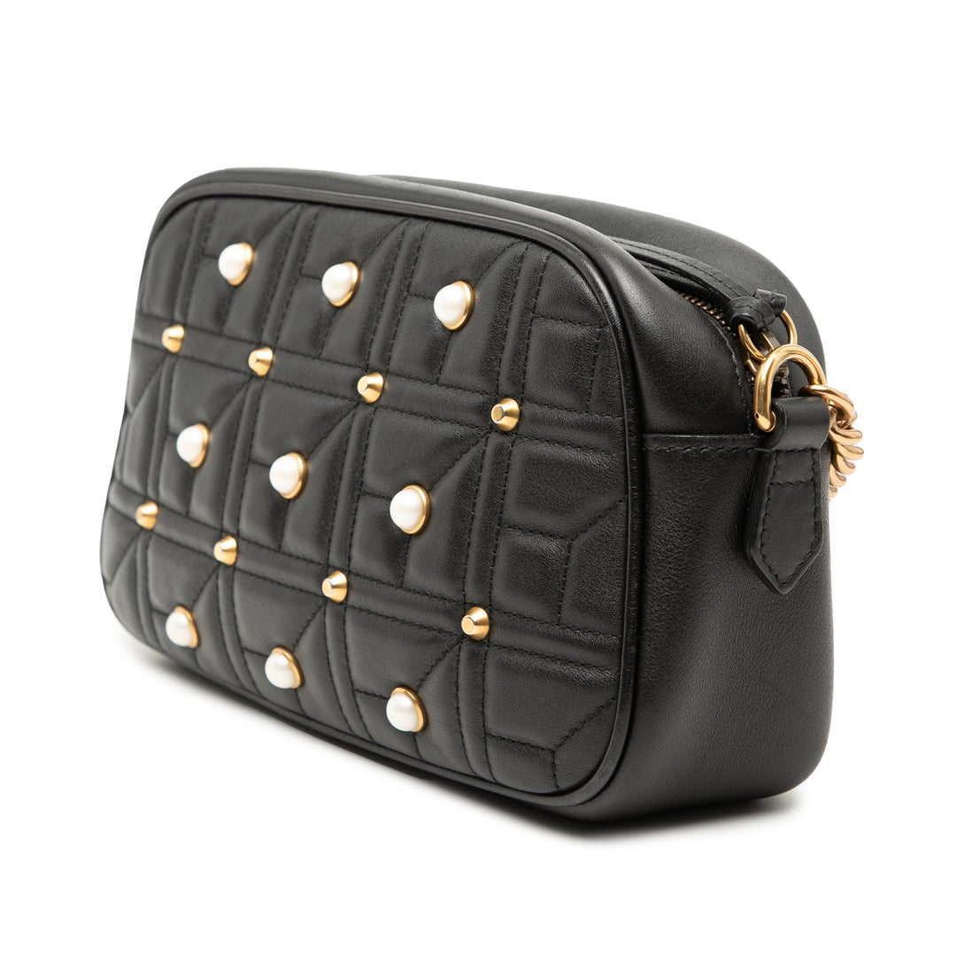 Gucci Small GG Marmont Matelasse Cuir Perle clouté Sac porté croisé