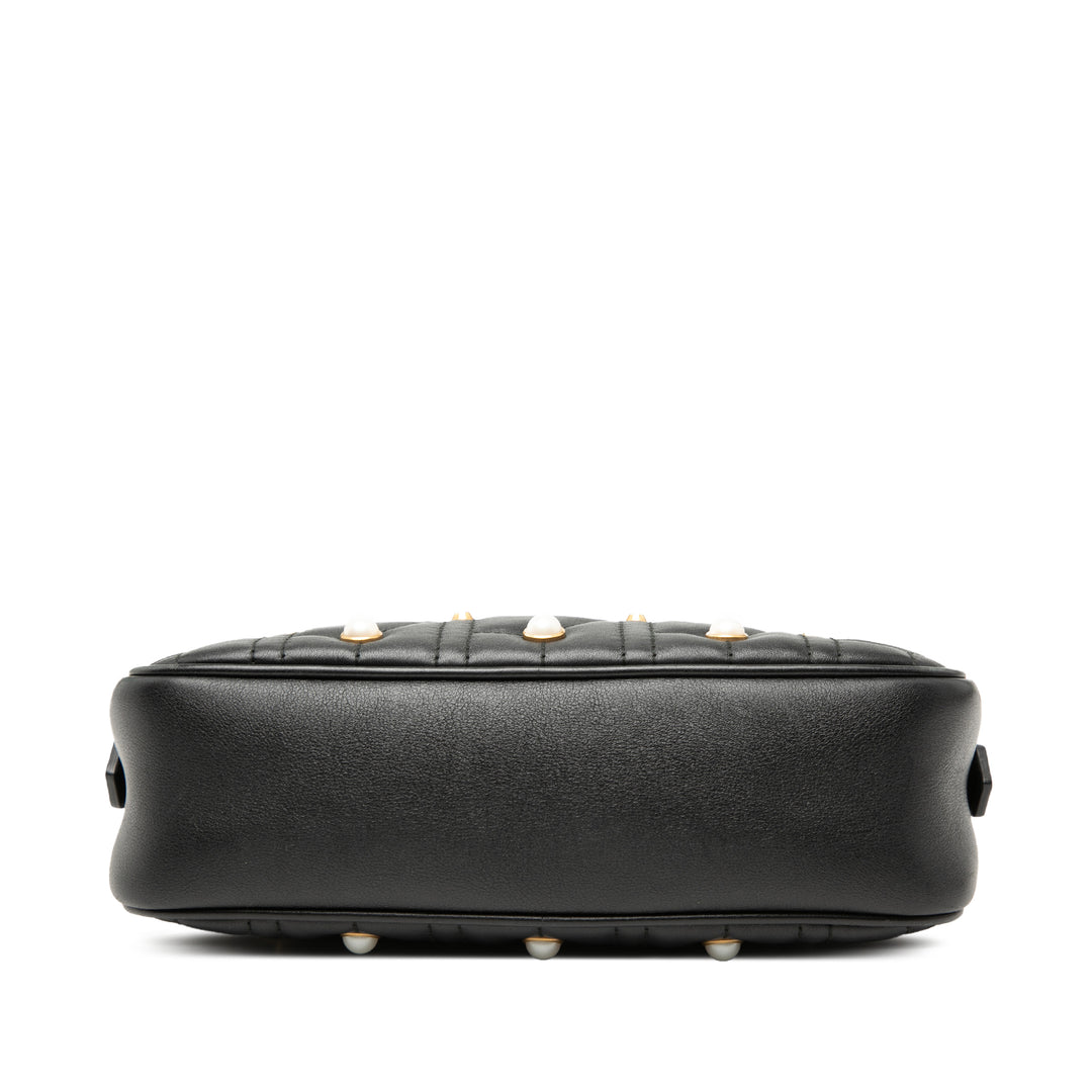 Gucci Small GG Marmont Matelasse Cuir Perle clouté Sac porté croisé