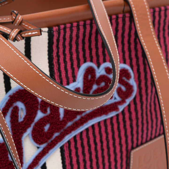 LOEWE Paulas Ibiza Large Toile Stripes Cushion Cabas