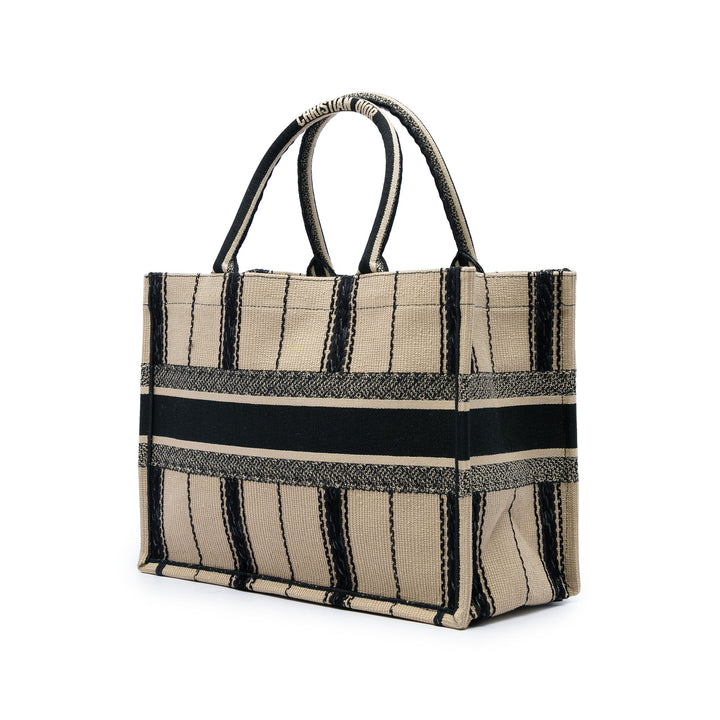 Book Tote brodé Bayadere Moyen Beige