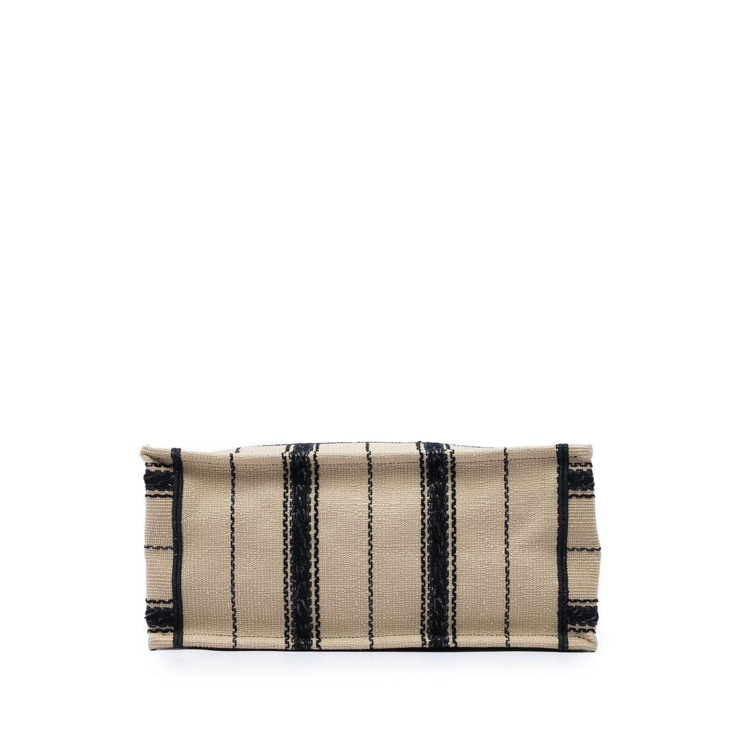 Book Tote brodé Bayadere Moyen Beige