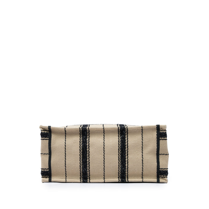 Book Tote brodé Bayadere Moyen Beige