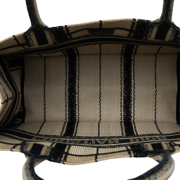 Book Tote brodé Bayadere Moyen Beige