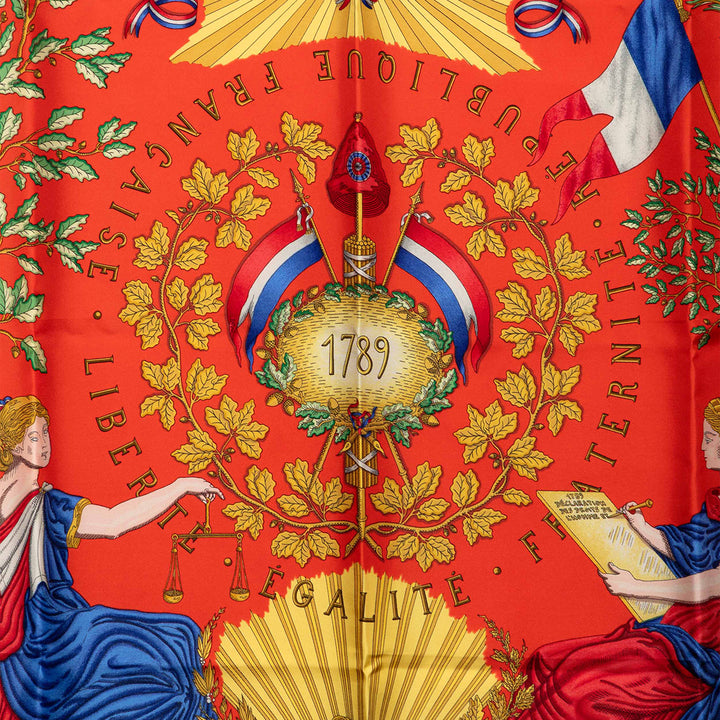 Republique Francaise Liberte Egalite Fraternite 1789 Foulard 90 Orange