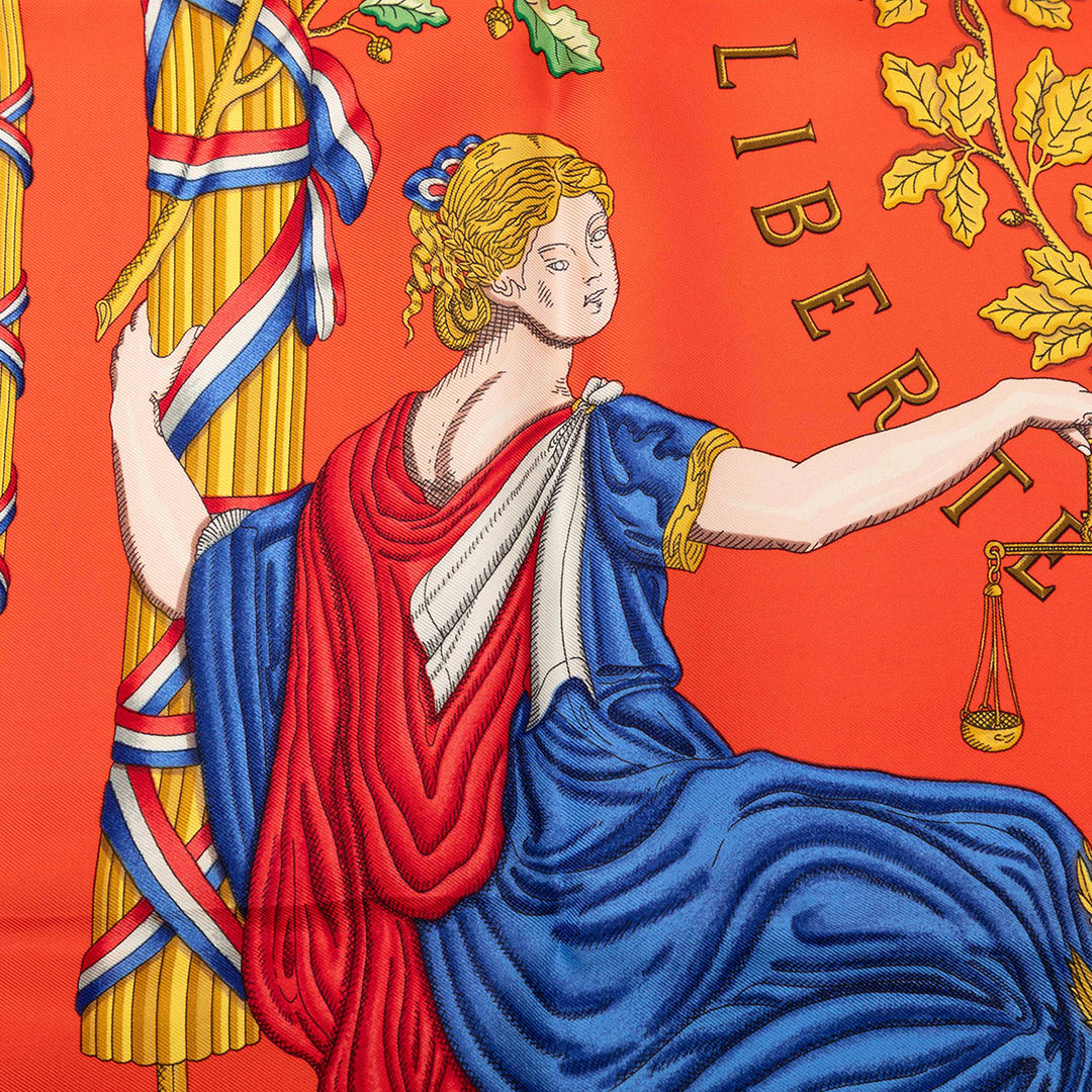 Republique Francaise Liberte Egalite Fraternite 1789 Foulard 90 Orange