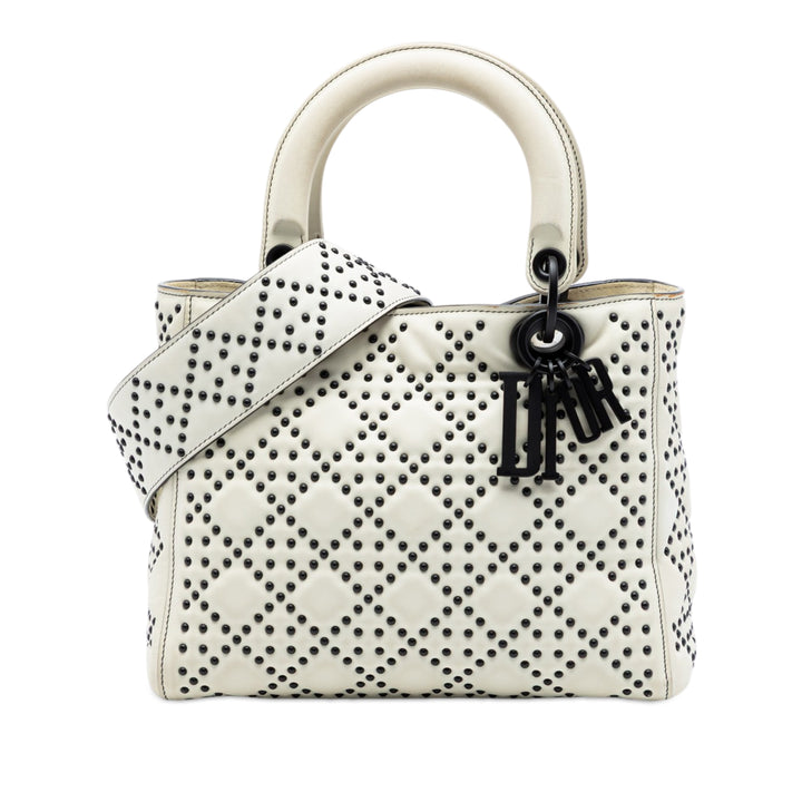 Dior Medium Cuir d’agneau Cannage clouté Supple Lady Dior