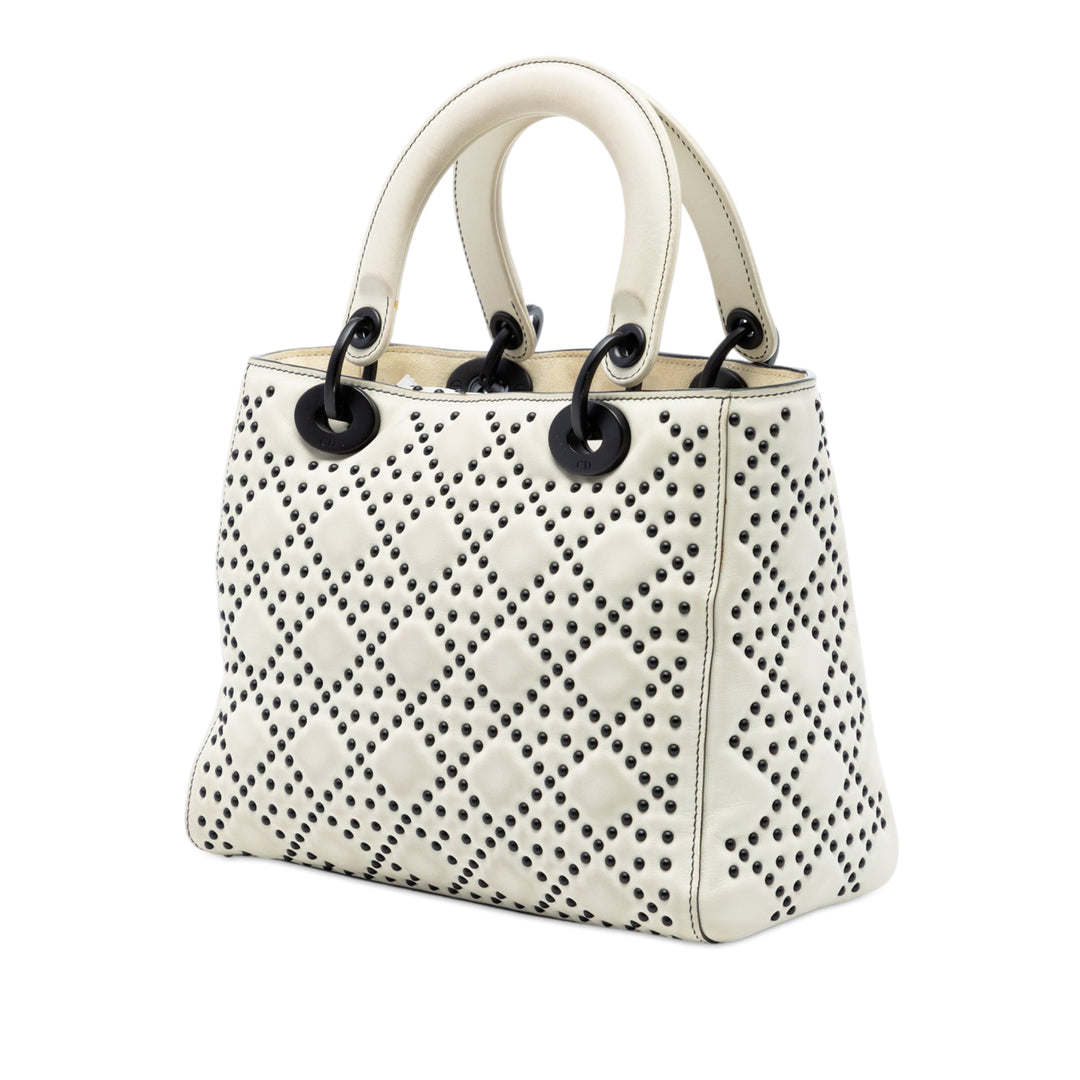 Dior Medium Cuir d’agneau Cannage clouté Supple Lady Dior