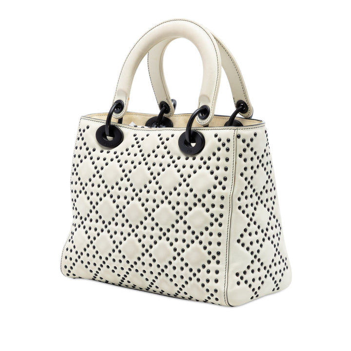 Dior Medium Cuir d’agneau Cannage clouté Supple Lady Dior