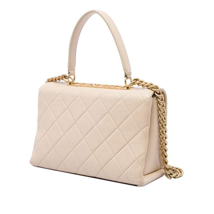Chanel Matelassé Trendy Spirit sac à Moyen Cuir d'agneau Marron