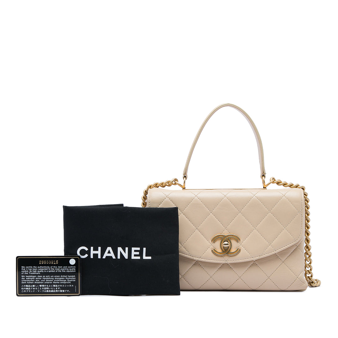 Chanel Matelassé Trendy Spirit sac à Moyen Cuir d'agneau Marron