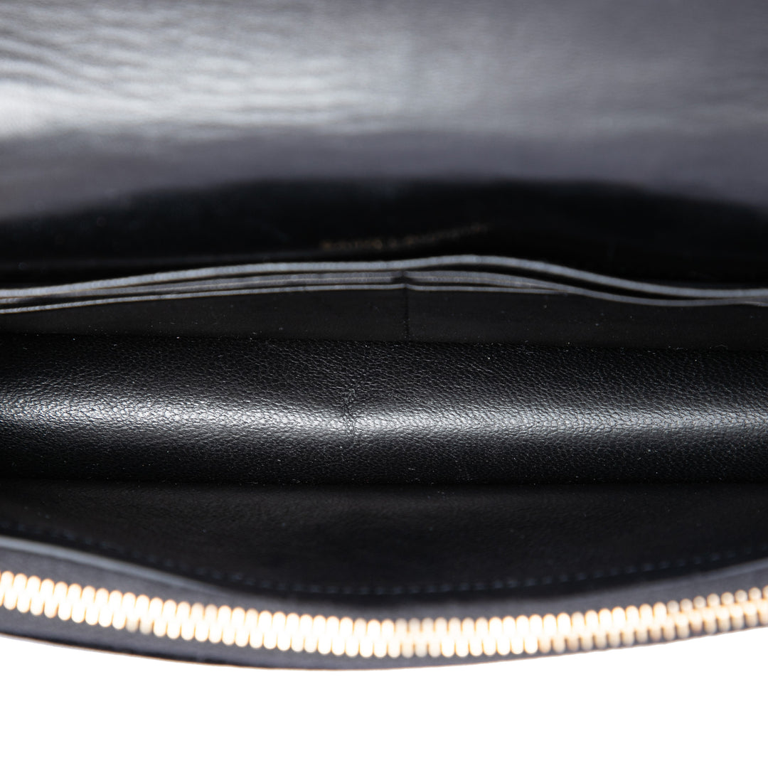 Saint Laurent Cristal Embellished Velours Monogram Kate Wallet on Chain