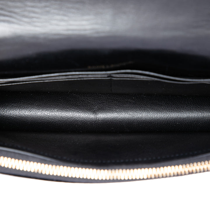 Saint Laurent Cristal Embellished Velours Monogram Kate Wallet on Chain