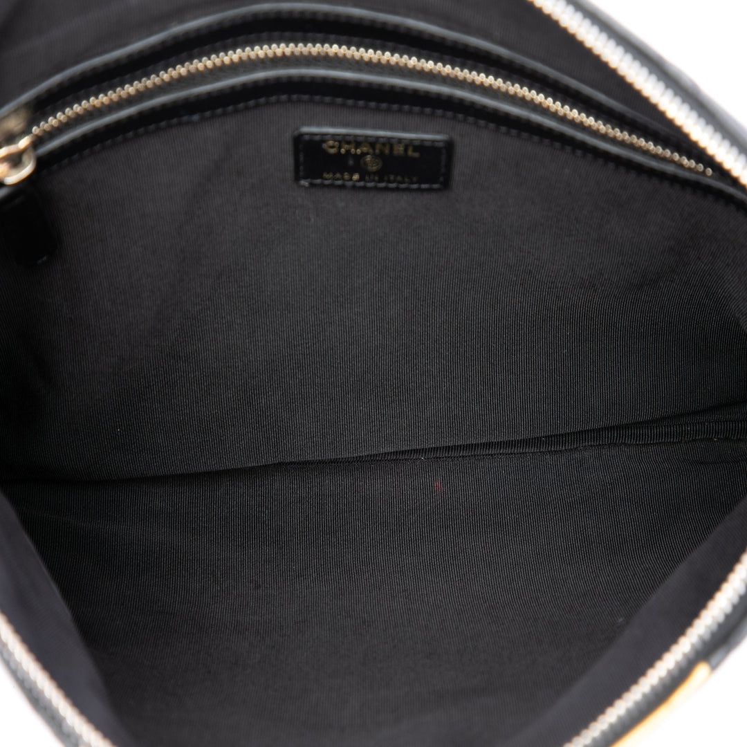 Chanel Pochette Matelassé et Crocodile embossé Métallisé Reissue 2.55 Cuir d'agneau Noir – vue 4 – GABY PARIS
